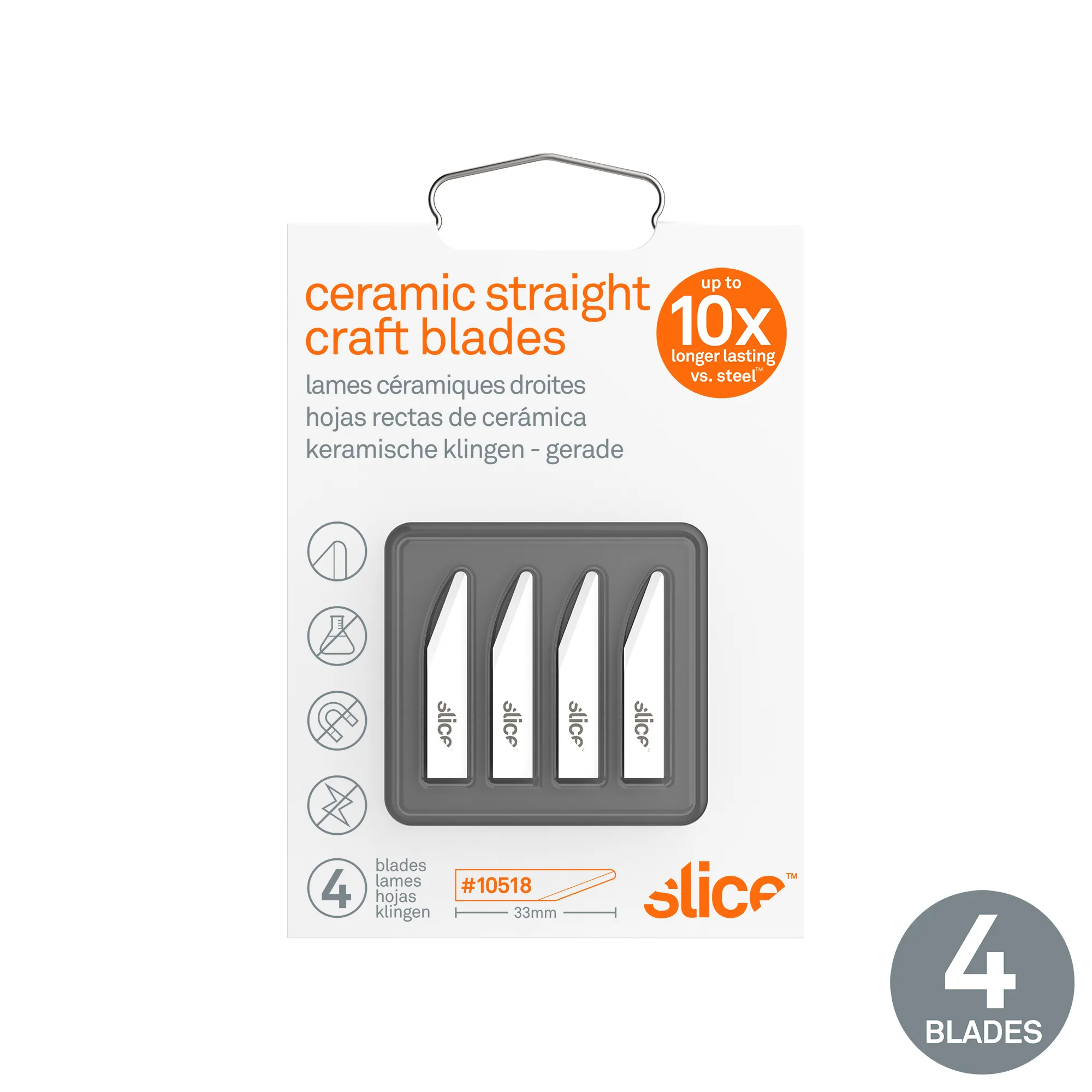 Slice® Knivblade. Lige med rund ende 10518
