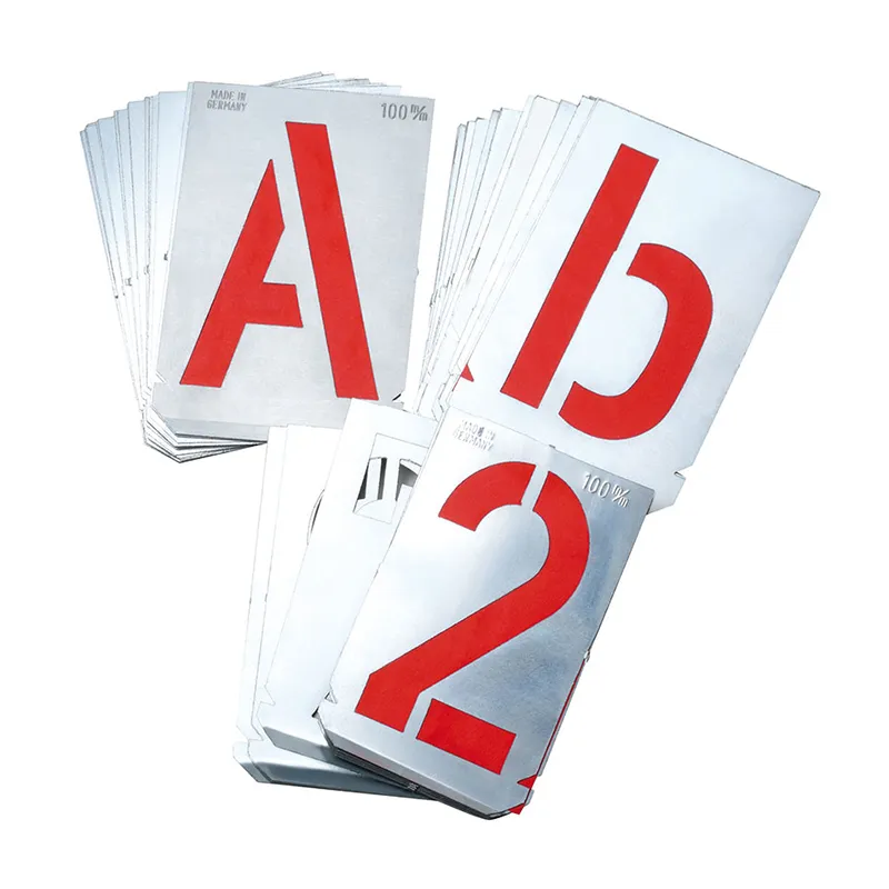Sjablongsett med bokstaver A-Z+& med 20 mm tegnhøyde (27 deler)