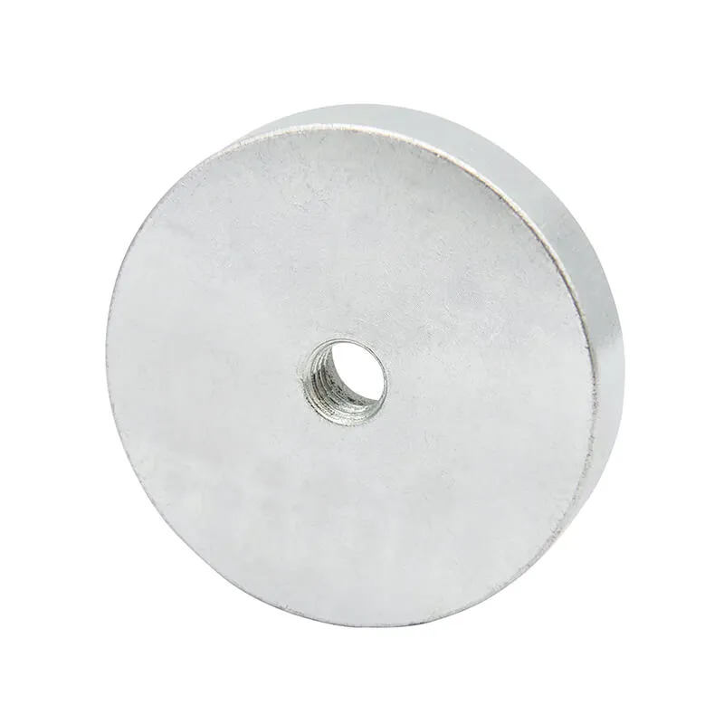 Neodymmagnet Ø50x10 mm med M8 gjengehull
