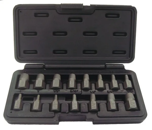 BATO Skrueuttrekkersett M3-M14 - 1/8" - 1/2". 15 deler.