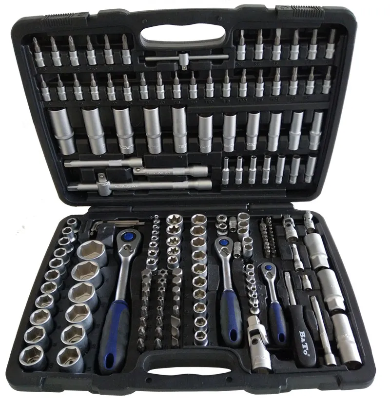 BATO Topnøkkelsett kombisett 1/4"+3/8"+1/2". 171 deler.