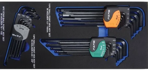 BATO Unbrakonøkkelsett mm./TOMMER/Torx. EVA 1/3.