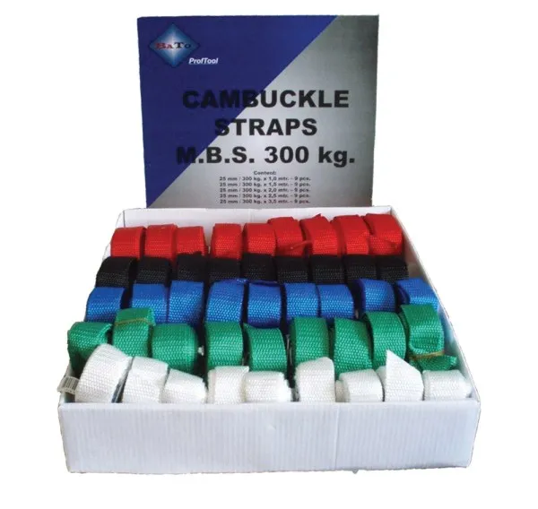BATO Lastestroppespenne - display 45 stk ass. 300 kg.