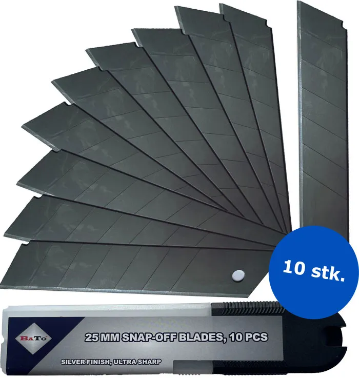 BATO Knivblader knekk-av 25 mm. 10 stk. pk.