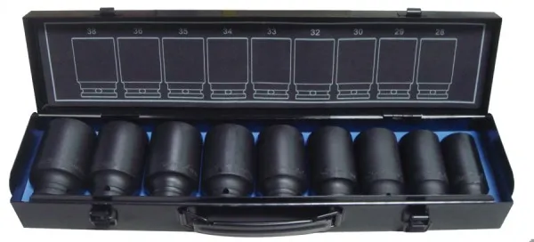 BATO Kraftpipe sett lang 1/2" 24-38mm lang. 9 deler.