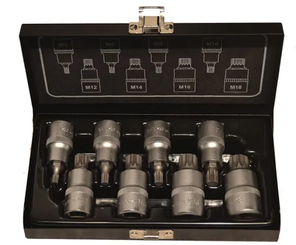 BATO Stifttoppsett 1/2" XZN 5-18. 8 deler.