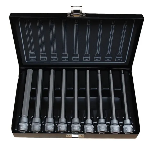 BATO Stifttoppsett 3/8" 6kt. 3-12mm. Lang 9 deler.