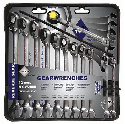 BATO Ringratchetnøkkelsett 8-19mm. 12 deler.