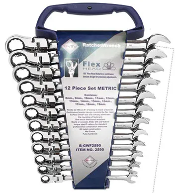 BATO FLEX-led Ringskrallenøkkelsett 8-19 mm, 12 deler.