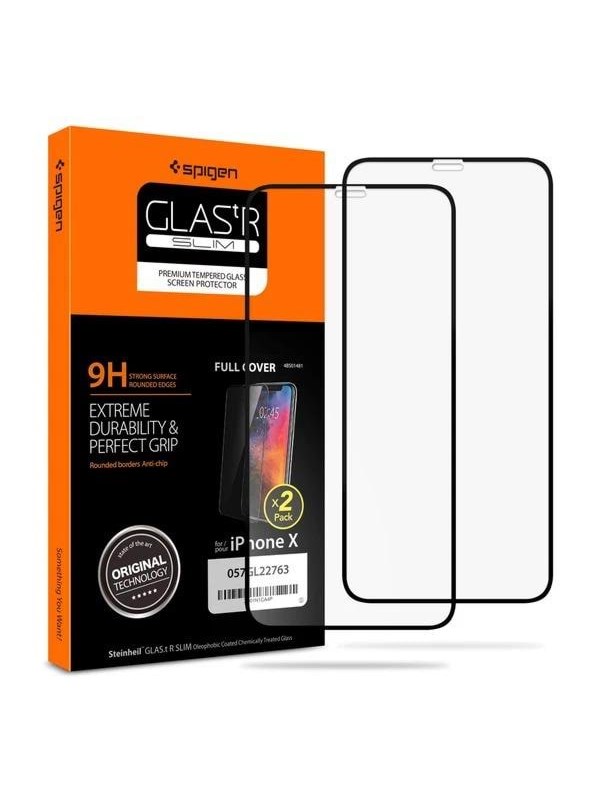 Spigen Glass FC 2 Pack - black - iPhone 11 Pro/XS/X