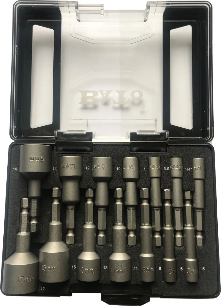 BATO 1/4" Boltebitssett med magnettopper 14 deler