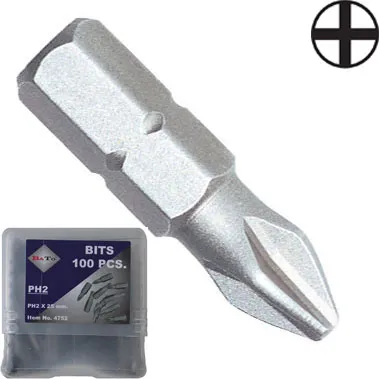 BATO 1/4" Bits Ph1 x 25mm. 100 stk. pk.