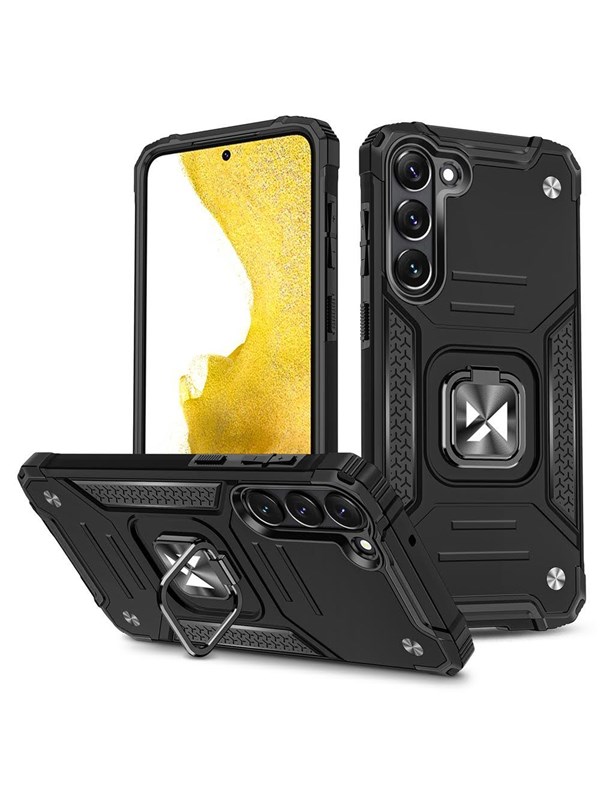 Wozinsky Ring Armor case for Samsung Galaxy S23 armored cover magnetic holder ring black