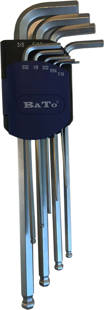 BATO Unbrakonøkkelsett 1/16-3/8". Blank. 9 deler.