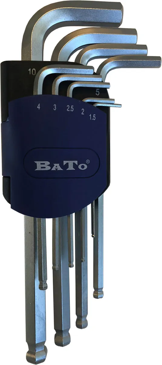 BATO Unbrakonøkkelsett 1,5-10,0mm. Blank. 9 deler.