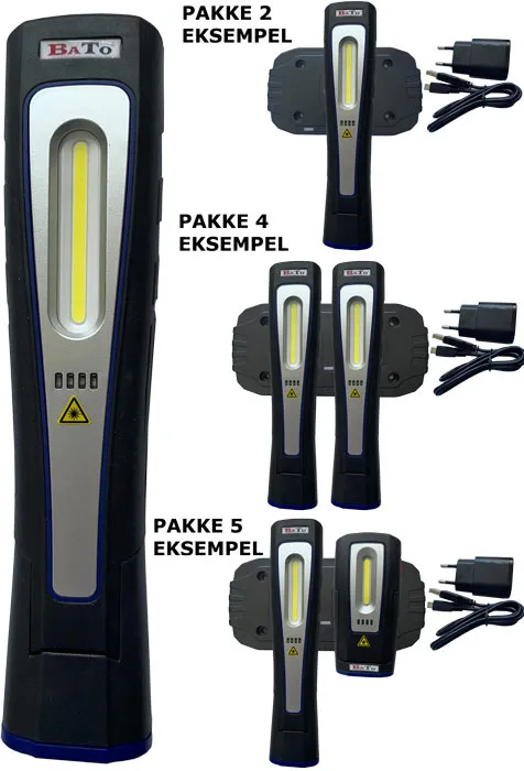 BATO Arbeidslampe Trådløs COB, 55-500 Lumen.