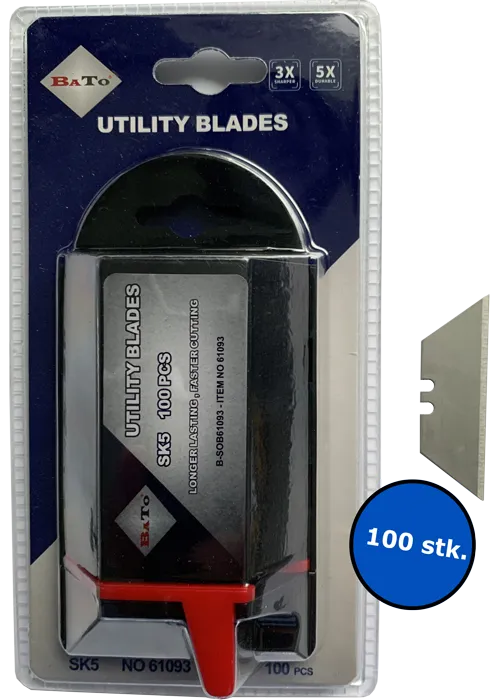 BATO Knivblad rett modell 92 100 stk. pk.