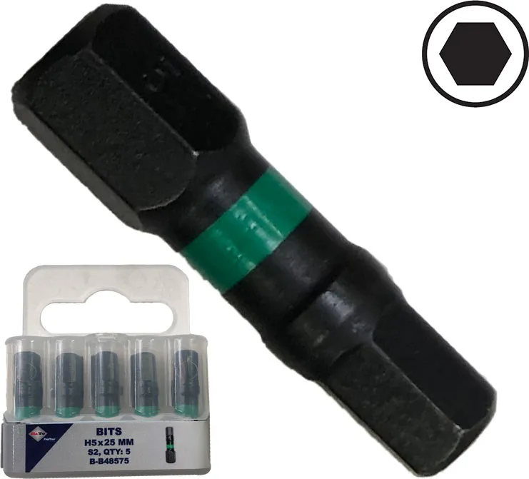 BATO 1/4" Bits Torsjon S4 slag 6kt. 5mm x 25mm