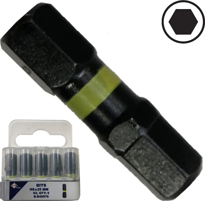 BATO 1/4" Bits Torsjon S4 slag 6kt. 6mm x 25mm