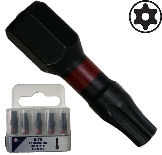 BATO 1/4" Bits Torsion S4 slag Torx Tamper 15 x 25 mm
