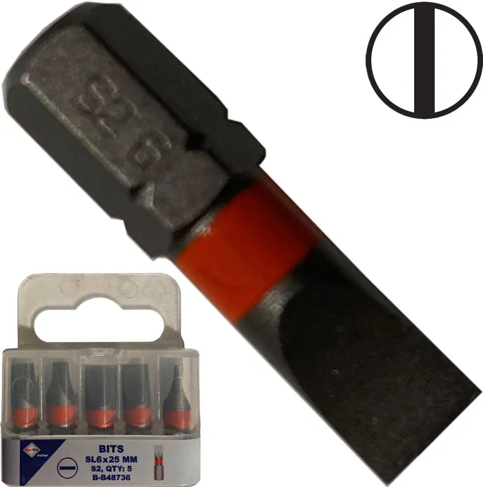 BATO 1/4" Bits industri spor 6,0 x 25mm