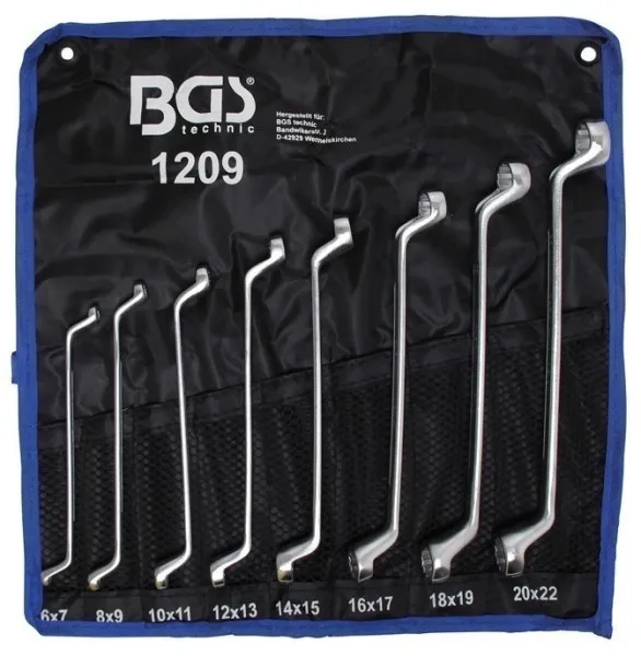 BGS Dobbeltringnøkkelsett 6x7-20x22mm, 8 deler