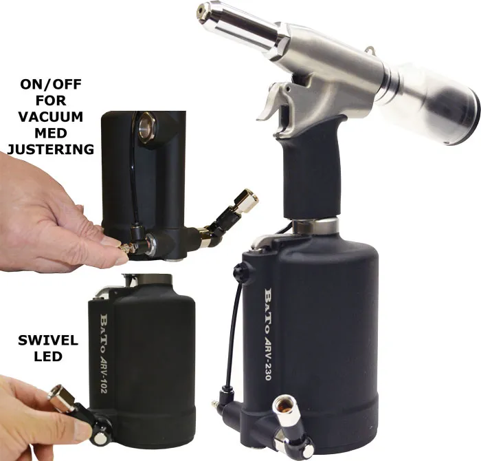 BATO Heavy-Duty Luftnaglemaskin 4,0-6,4mm. Med vakuum system.