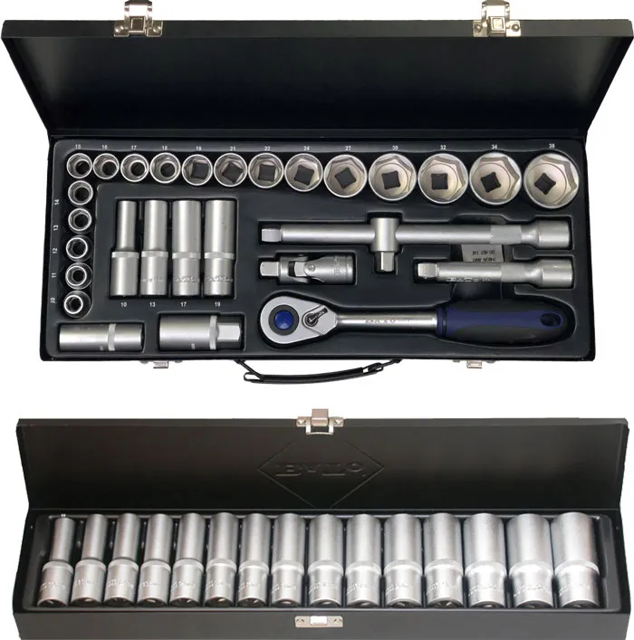 BATO Kombi pakke. Pipe-nøkkelsett 10-36mm 1/2", langpipe-sett 10-24 1/2". 43 deler