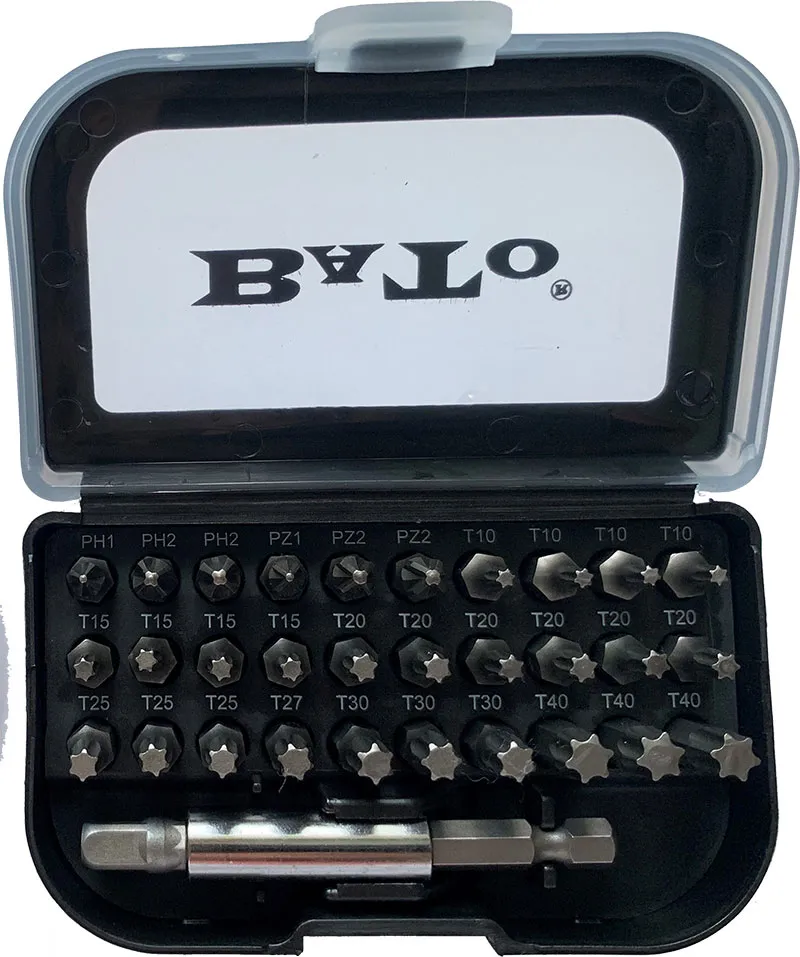 BATO 1/4" Bitssett sort, 31 deler