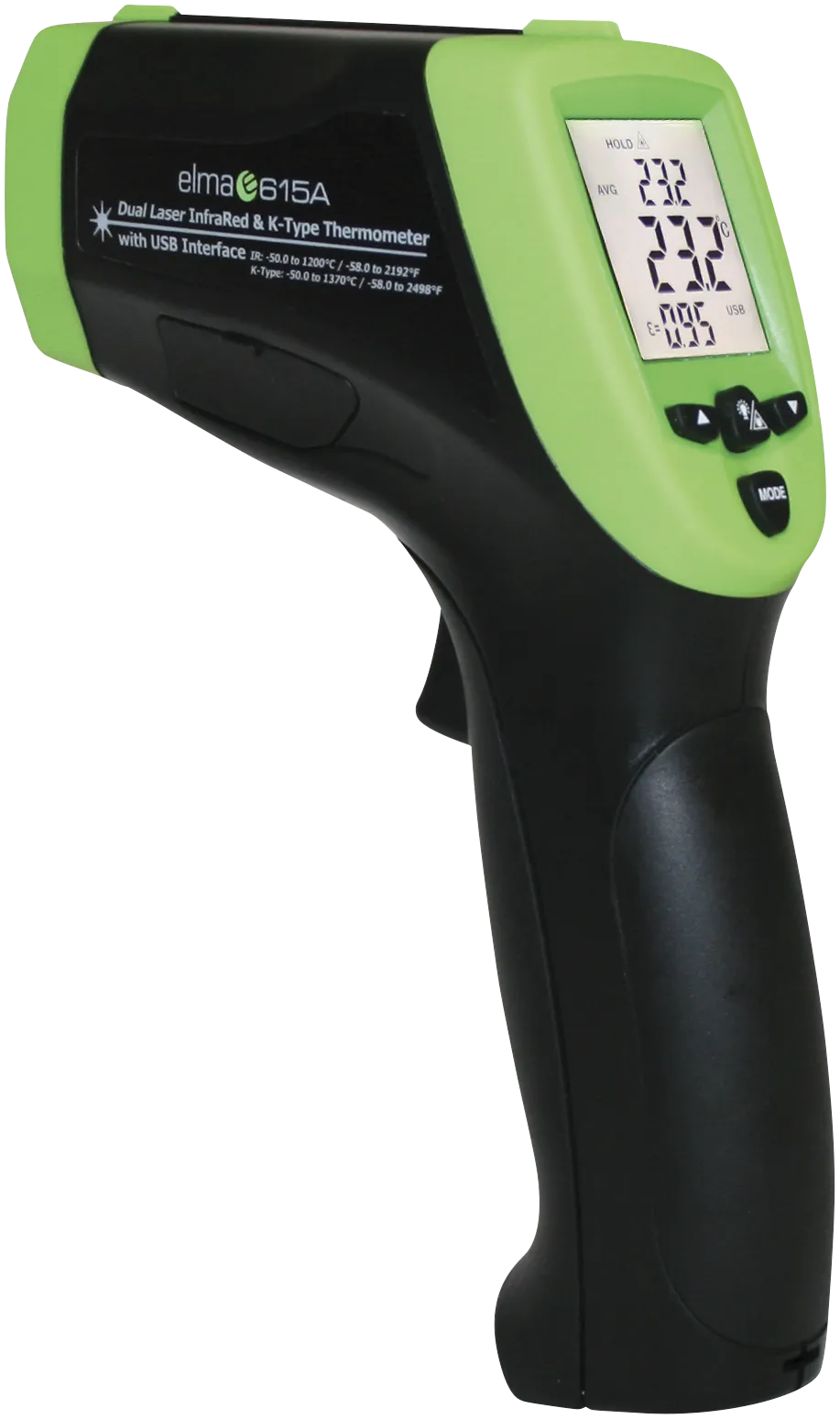 Elma 615A  -  Profesjonelt dobbelt termometer  - 50…1200°C