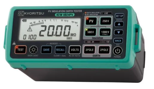 Kyoritsu 6024PV isolasjonstest til solcellestrenger