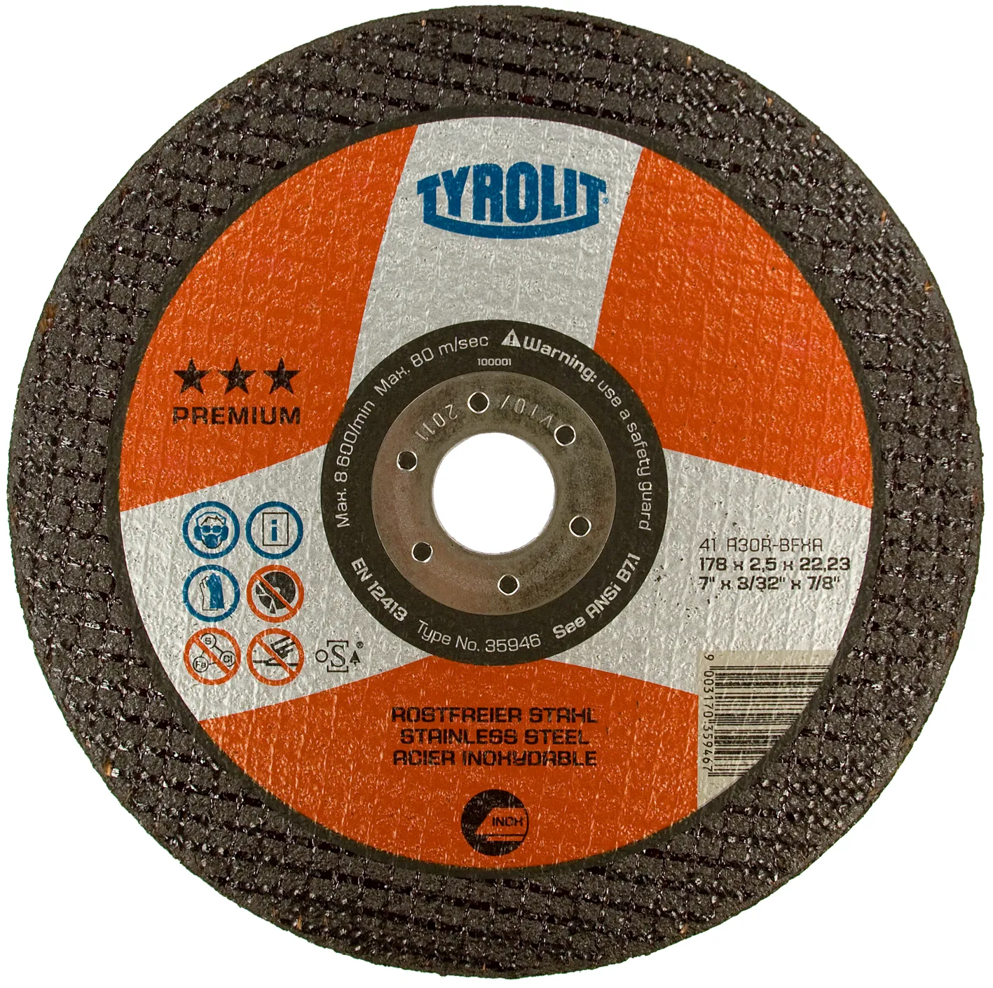 Kappeskive Premium 41F ø178×2,5 A30R-BFXA
