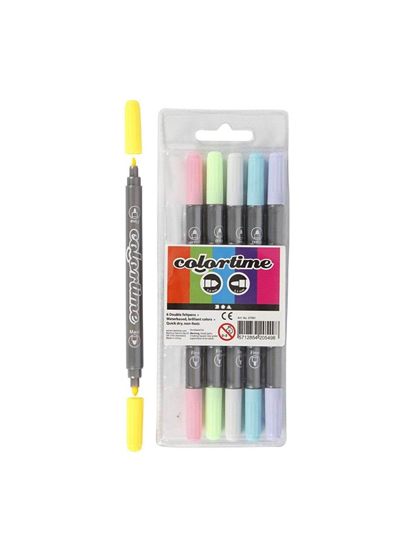 Creativ Company Double-sided markers - Pastel colors 6pcs.
