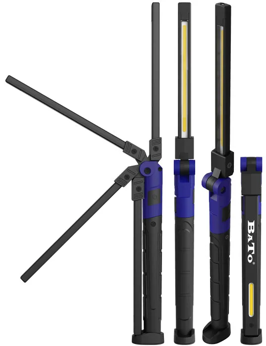 BATO Arbeidslampe Mini aluminiumskropp. Ultra slank 7mm foldbar 2W COB LED med 3 lysalternativer. 80-280 Lumen