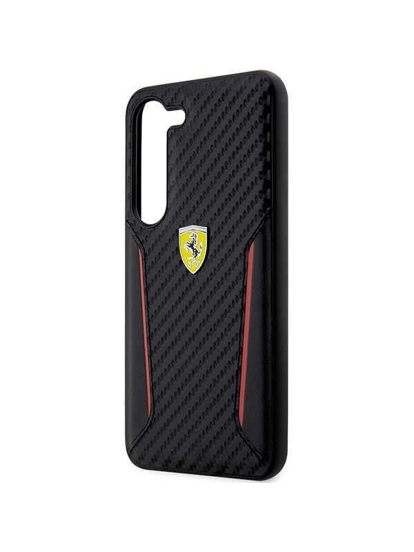 Ferrari Carbon Contrast Edges Case for Samsung Galaxy S23+ - Black