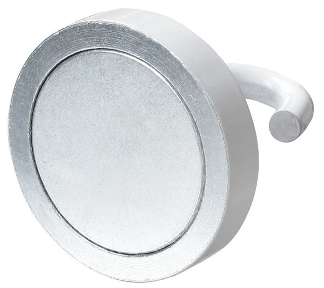Grytemagnet neodymium 35kg ø32 mm med hvit krok