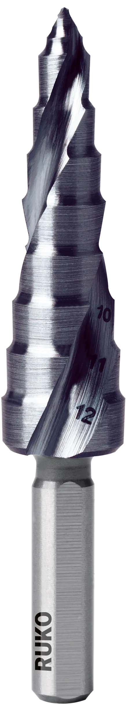 Trinnbor HSS-RUnaTec m/Flowstep spiss Str. 0/9 ø5-12 mm