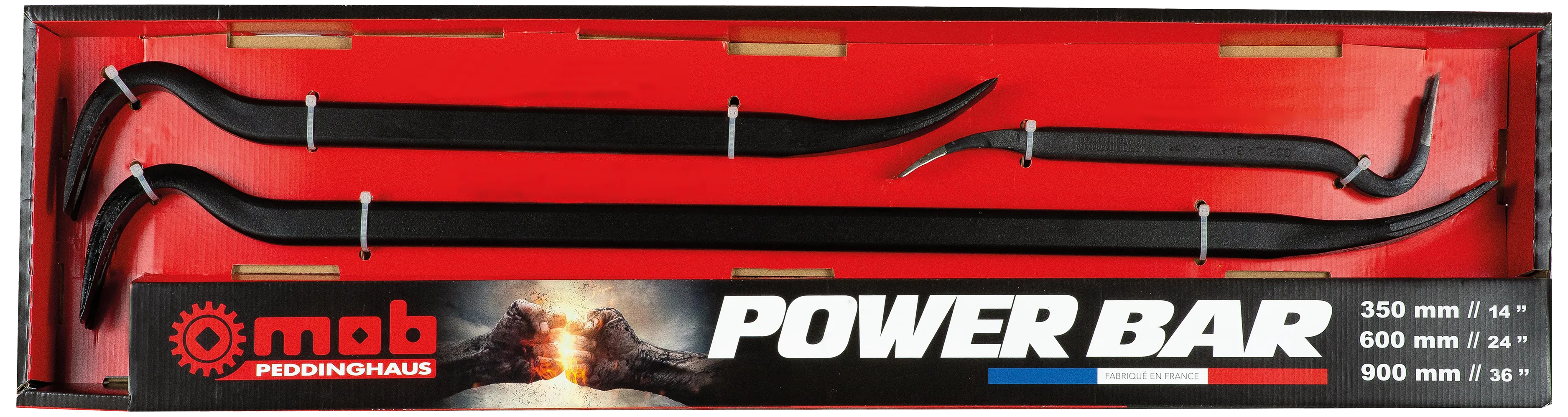PowerBar brekkjern 350-600-900mm, sett 3 stk