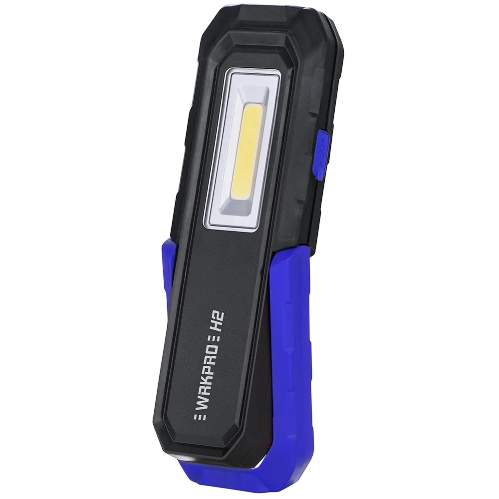 WRKPRO arbeidslampe "H2" 3W COB LED lampehode med magnet, krok og oppladbart batteri