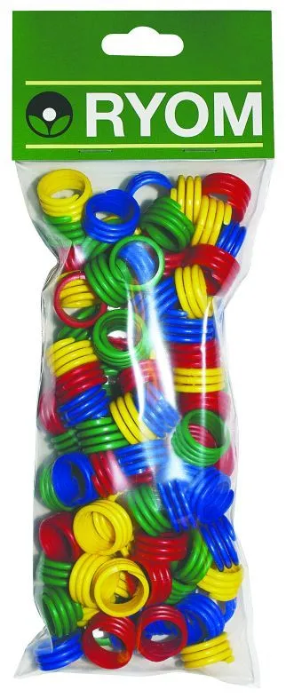 Hønseringer plast ass.farger 100 stk