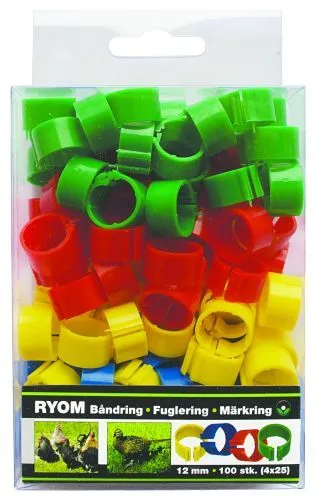 Båndringer plast assortert 12mm 100 stk