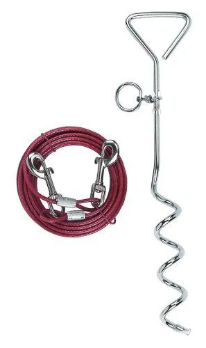 Klærstolpe med wire til hund på maks 30 kg.