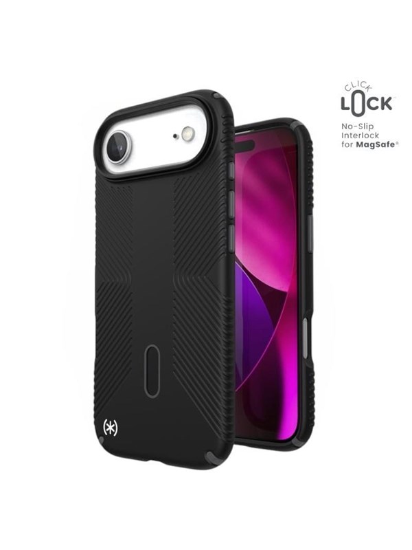Speck Presidio2 Grip ClickLock & MagSafe - iPhone Air Case - Black / Slate Gray / White