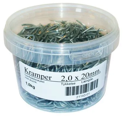 Gjerdekramper Alu/Sink 2,0/20 mm 1 kg