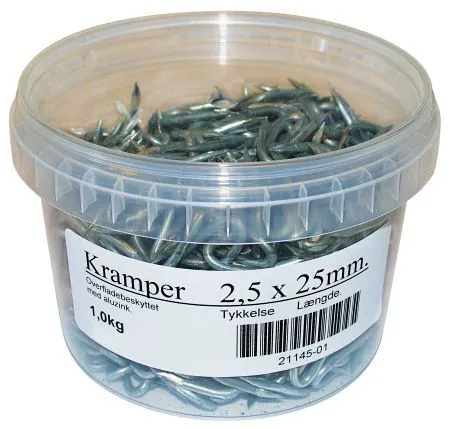 Gjerdekramper Alu/Sink 2,5/25 mm 1 kg