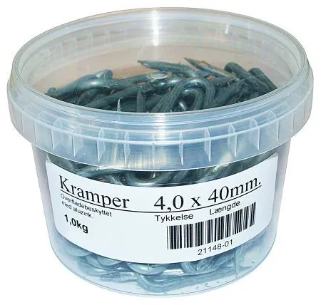 Gjerdekramper Alu/Sink 4,0/40 mm 1 kg