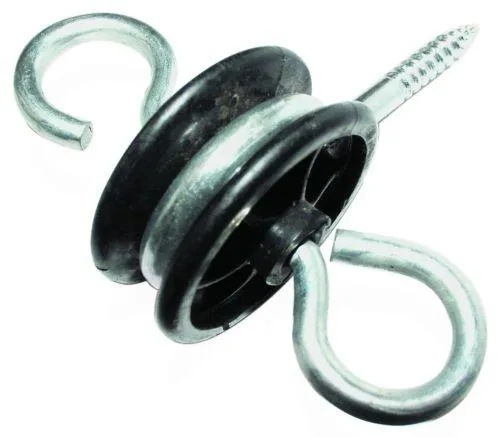 Isolator med skrue + 2 øyne sort 10 stk