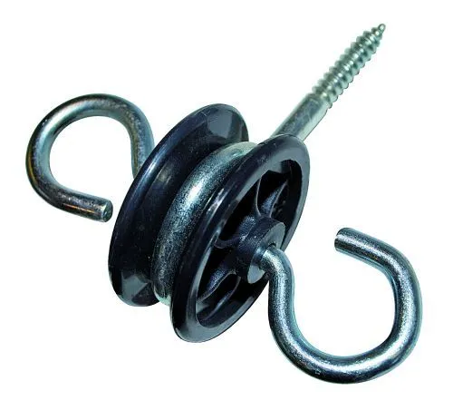 Isolator med skrue + 2 øyne sort 4 stk