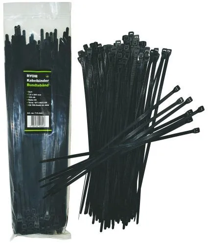 Kabelstrips sort 7,6 x 500 mm