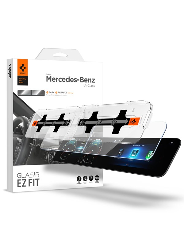 Spigen Mercedes Benz Glass tR EZ Fit Crystal Clear Screen Protector 2 Pack - A-Class 2021/2020